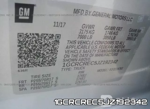 1GCRCREC5JZ192342 фото 10