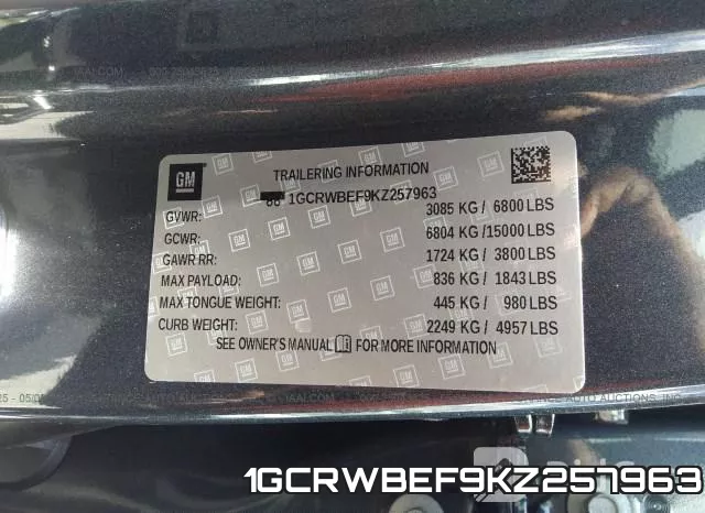 1GCRWBEF9KZ257963 фото 10