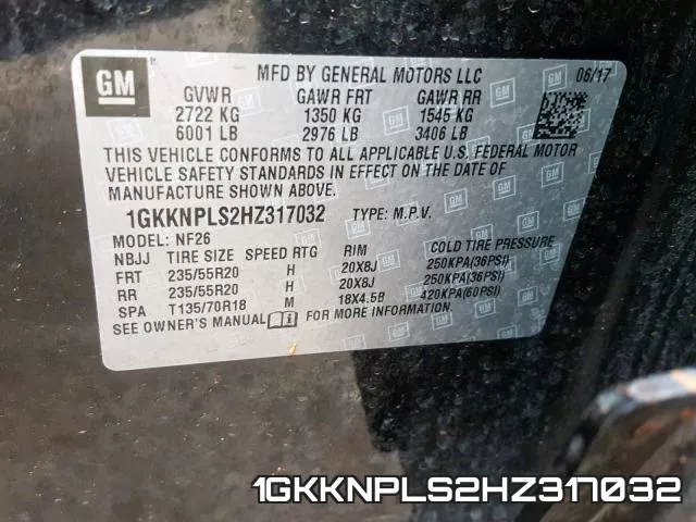 1GKKNPLS2HZ317032 фото 2
