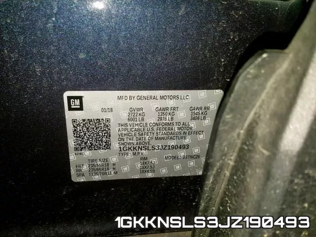 1GKKNSLS3JZ190493 фото 2
