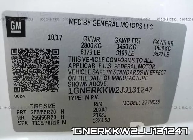 1GNERKKW2JJ131247 фото 10