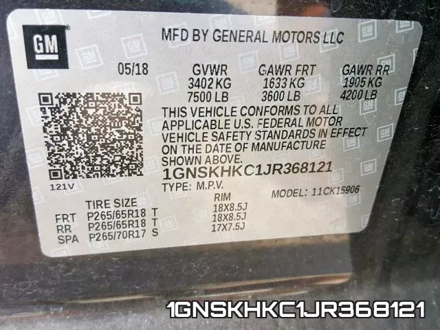 1GNSKHKC1JR368121 фото 2