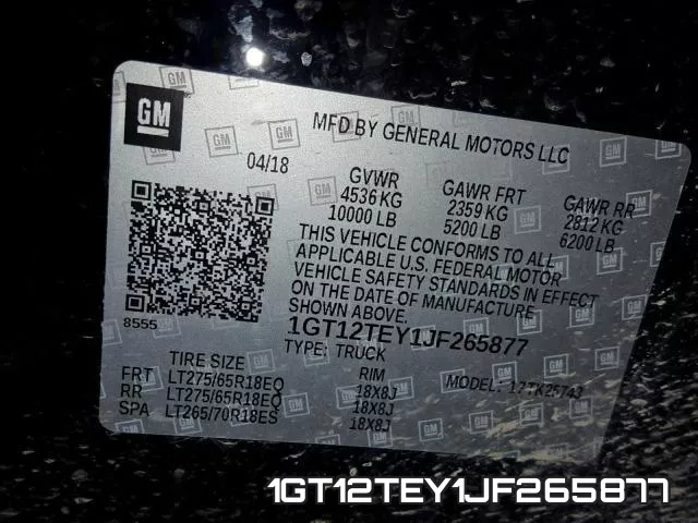 1GT12TEY1JF265877 фото 2