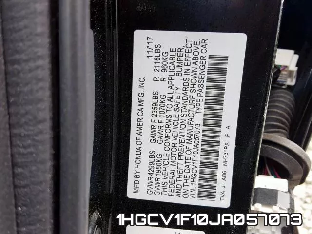 1HGCV1F10JA057073 фото 2
