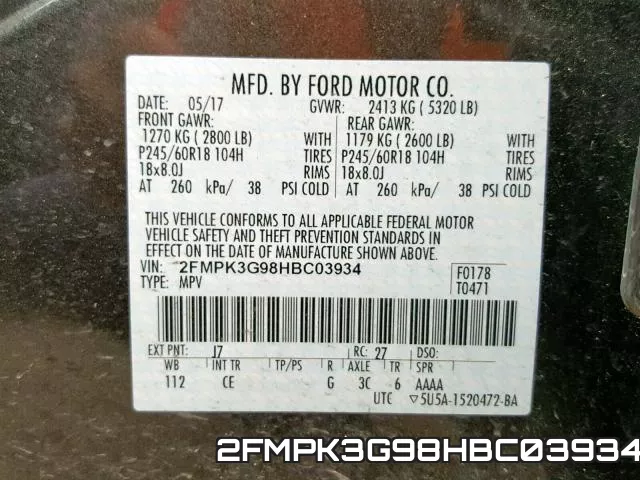 2FMPK3G98HBC03934 фото 2