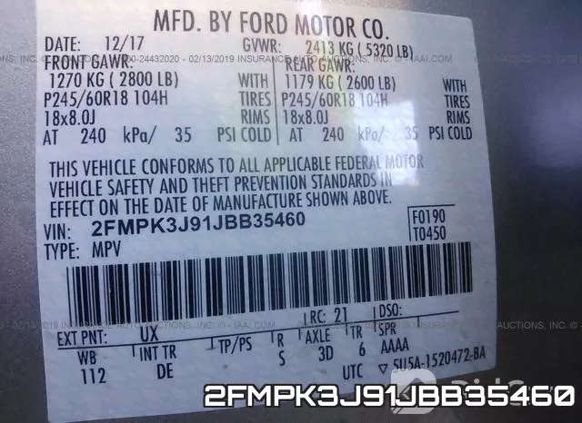 2FMPK3J91JBB35460 фото 10