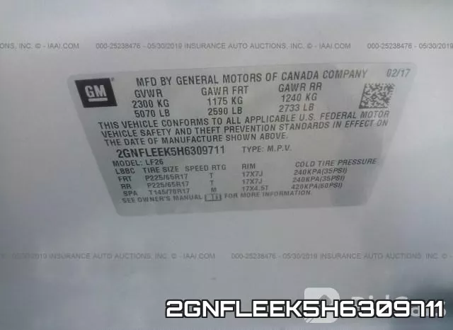 2GNFLEEK5H6309711 фото 10