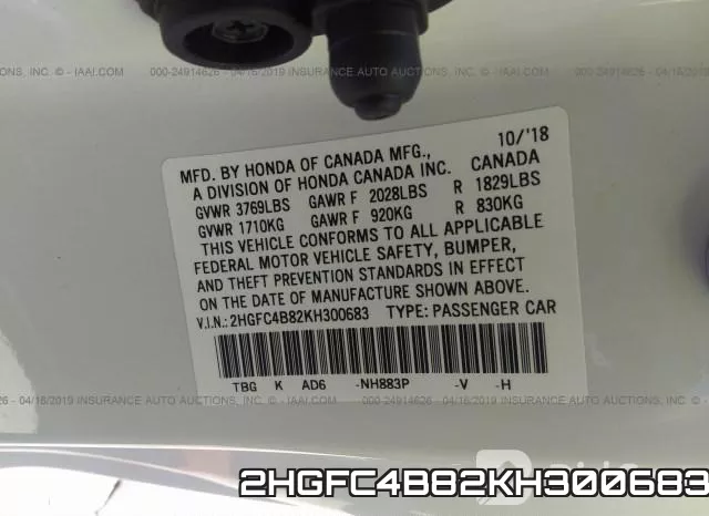 2HGFC4B82KH300683 фото 9