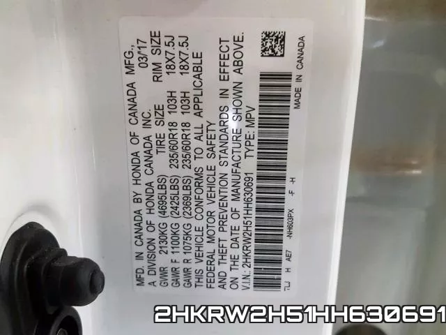 2HKRW2H51HH630691 фото 2