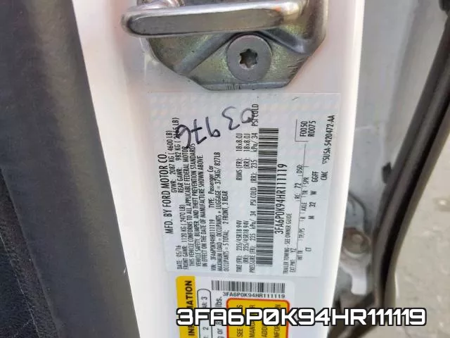 3FA6P0K94HR111119 фото 2