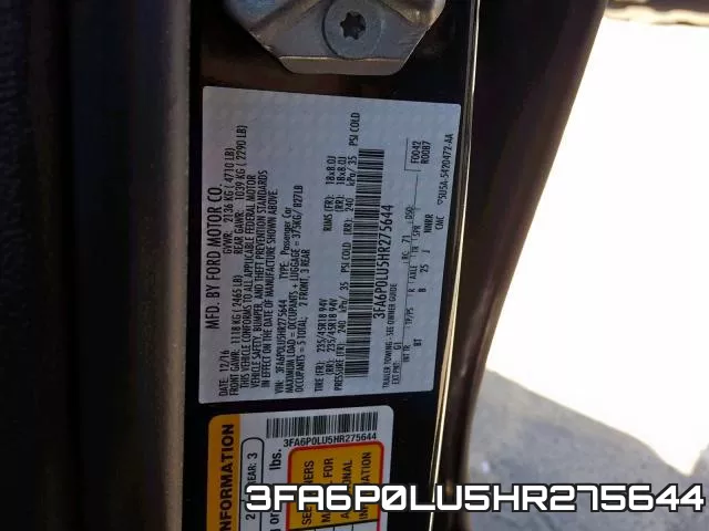 3FA6P0LU5HR275644 фото 2