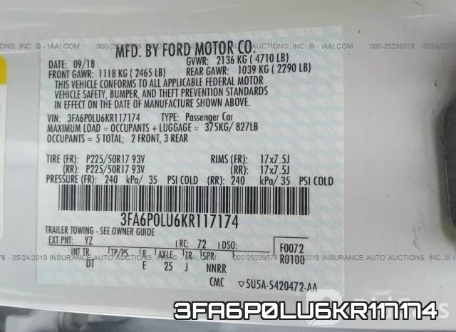 3FA6P0LU6KR117174 фото 10