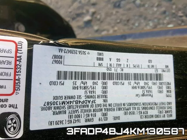 3FADP4BJ4KM130587 фото 2