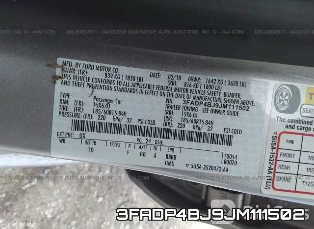 3FADP4BJ9JM111502 фото 10