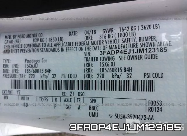 3FADP4EJ1JM123185 фото 10