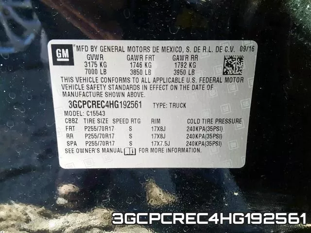 3GCPCREC4HG192561 фото 2