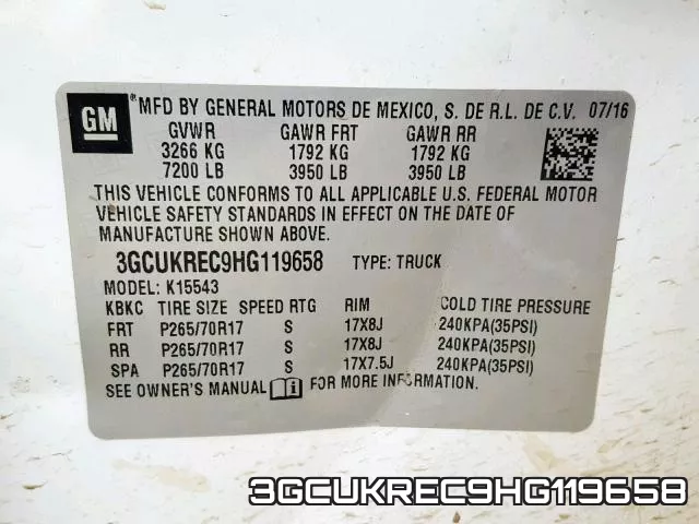 3GCUKREC9HG119658 фото 2