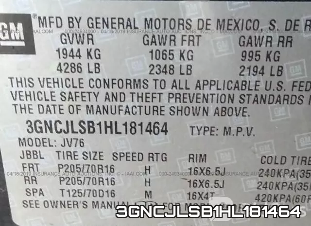 3GNCJLSB1HL181464 фото 10