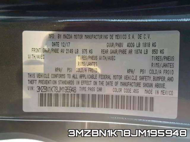 3MZBN1K78JM195948 фото 2