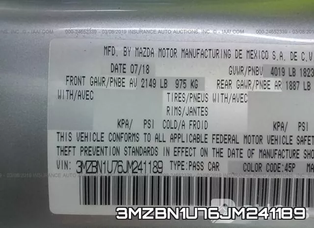3MZBN1U76JM241189 фото 10