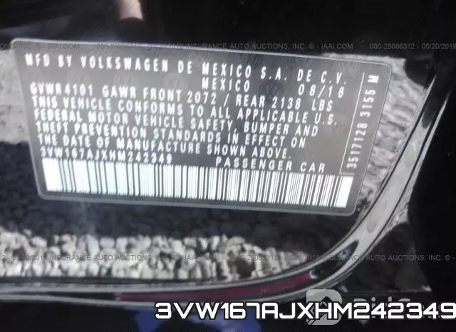 3VW167AJXHM242349 фото 10
