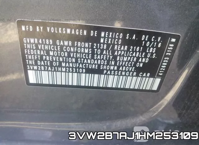 3VW2B7AJ1HM253109 фото 10