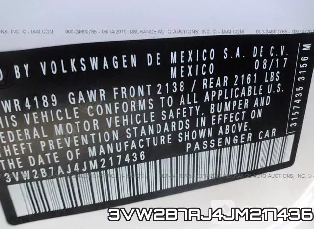 3VW2B7AJ4JM217436 фото 10