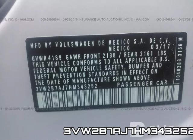 3VW2B7AJ7HM343252 фото 10