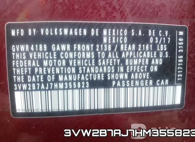 3VW2B7AJ7HM355823 фото 10