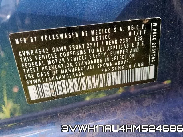 3VWH17AU4HM524686 фото 2