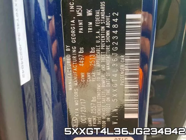 5XXGT4L36JG234842 фото 2