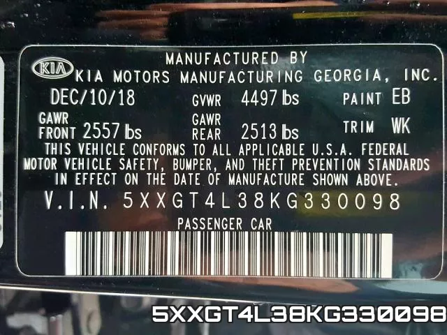 5XXGT4L38KG330098 фото 2