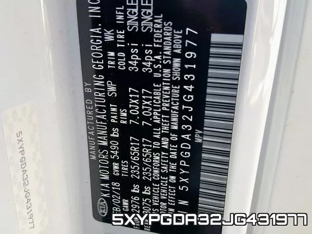 5XYPGDA32JG431977 фото 2