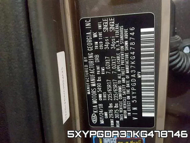 5XYPGDA37KG478746 фото 2