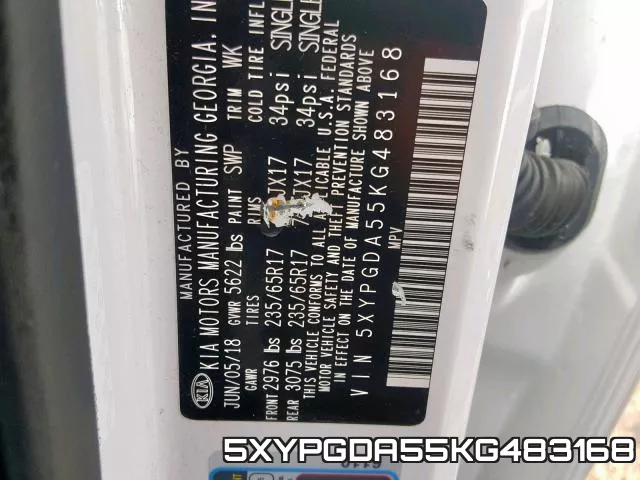 5XYPGDA55KG483168 фото 2