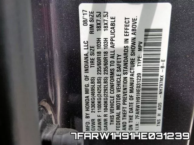 7FARW1H91HE031239 фото 2