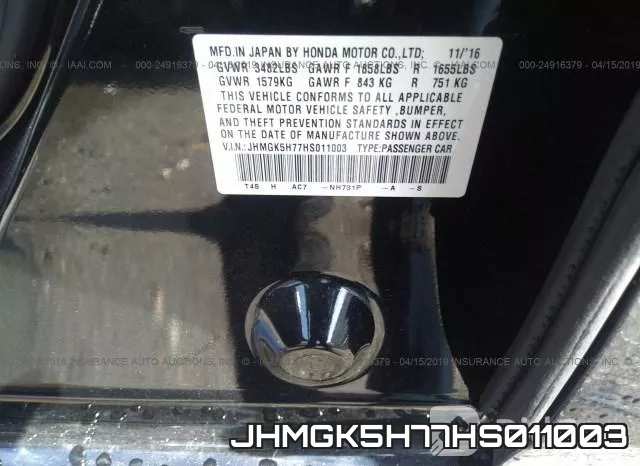 JHMGK5H77HS011003 фото 10