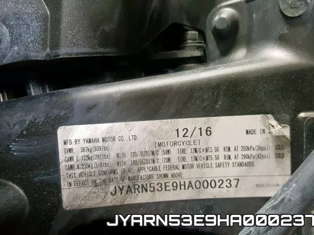 JYARN53E9HA000237 фото 2