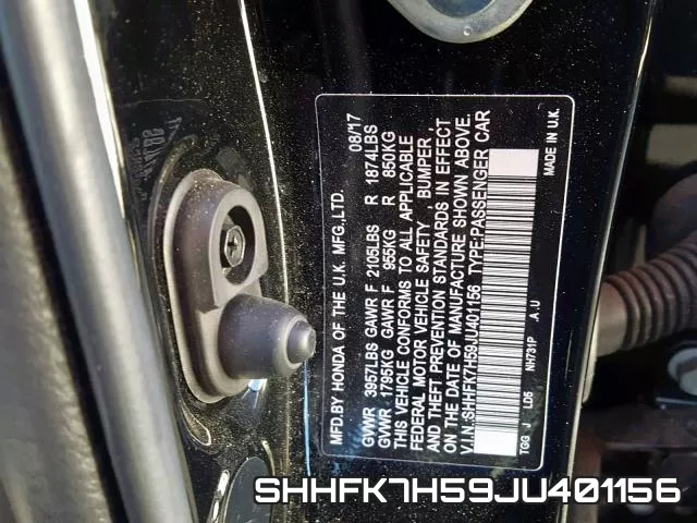 SHHFK7H59JU401156 фото 2
