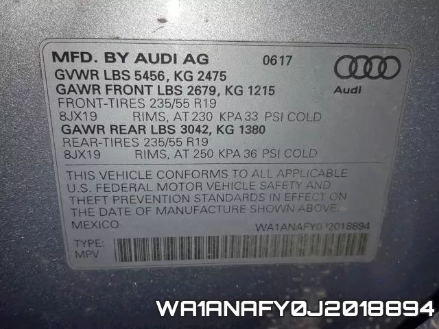 WA1ANAFY0J2018894 фото 2