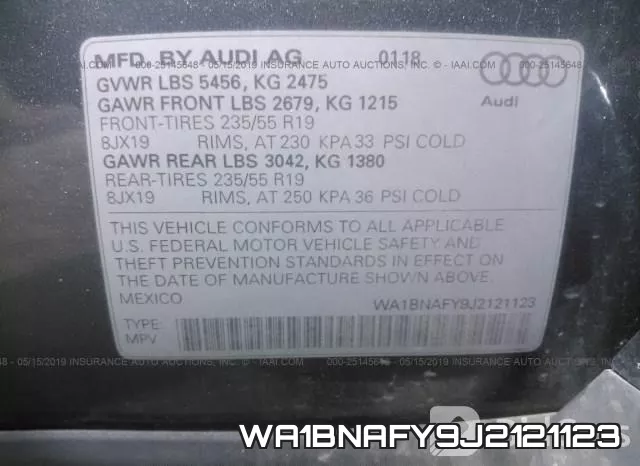 WA1BNAFY9J2121123 фото 10