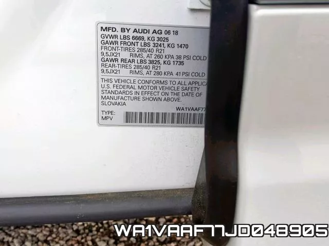 WA1VAAF77JD048905 фото 2