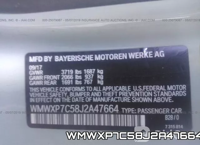 WMWXP7C58J2A47664 фото 10