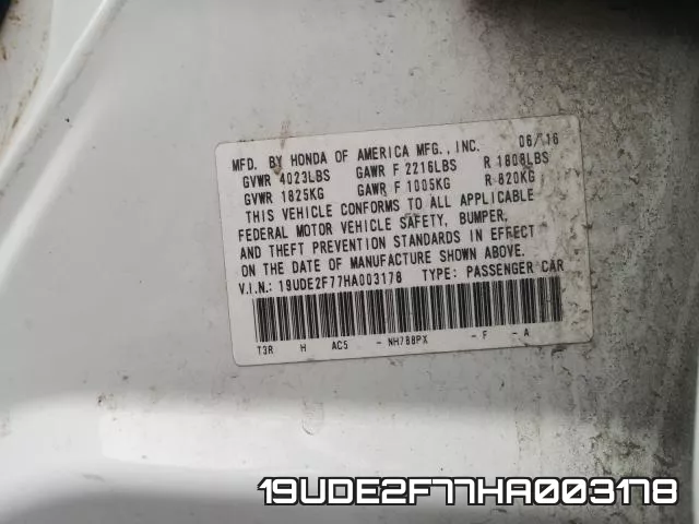 19UDE2F77HA003178 фото 2