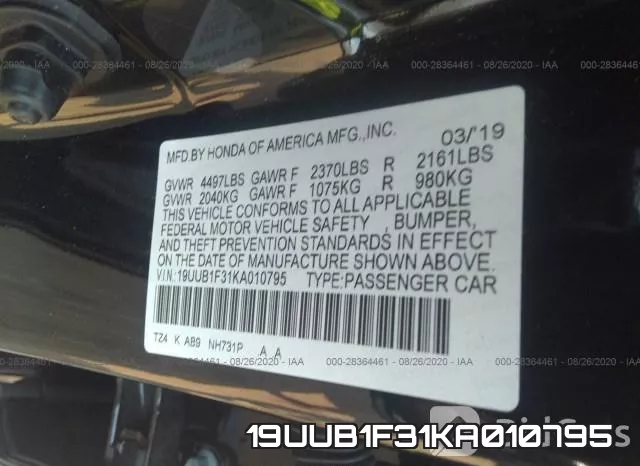 19UUB1F31KA010795 фото 10