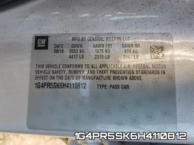 1G4PR5SK6H4110812 фото 2