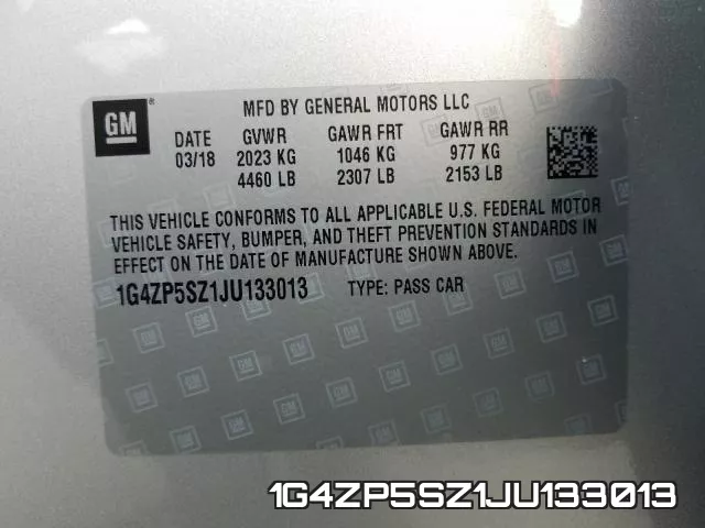 1G4ZP5SZ1JU133013 фото 2
