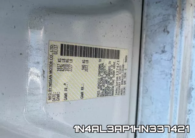 1N4AL3AP1HN337421 фото 2