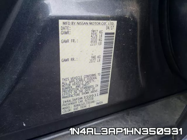 1N4AL3AP1HN350931 фото 2