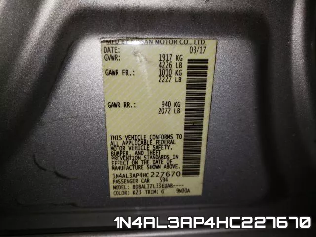 1N4AL3AP4HC227670 фото 2